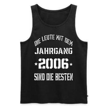 Die Leute mit dem Jahrgang 2006 - Männer Premium Bio Tank Top - Schwarz - Vorne - Michal (187cm)