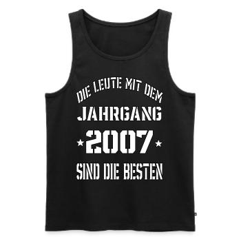 Die Leute mit dem Jahrgang 2007 - Männer Premium Bio Tank Top - Schwarz - Vorne - Michal (187cm)