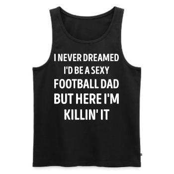 Football papa Drôle papa Blague - Débardeur bio Premium Homme - noir - Devant - AI Model Male 178 light (178cm)
