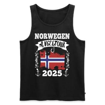 Voyage de pêche en Norvège 2025 - Débardeur bio Premium Homme - noir - Devant - AI Model Male 178 light (178cm)
