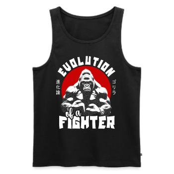 Evolution eines Kämpfers Boxen Gorilla Ape Boxer - Männer Premium Bio Tank Top - Schwarz - Vorne - AI Model Male 178 light (178cm)