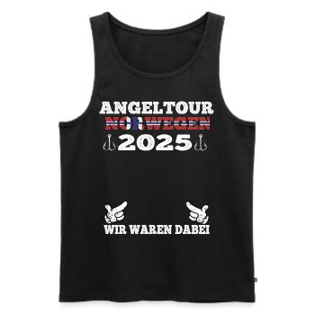 We were there Fishing Trip Norway 2025 - Men's Premium Organic Tank Top - black - Front - AI Model Male 178 light (178cm)