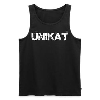 UNIKAT - Männer Premium Bio Tank Top - Schwarz - Vorne - AI Model Male 178 light (178cm)