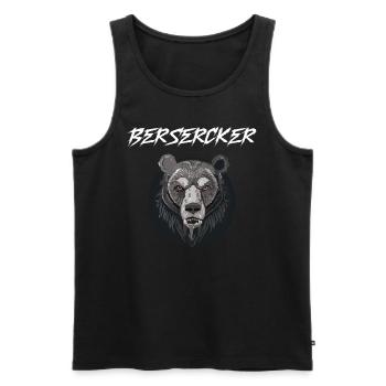 Berserker Ours Guerrier Odin Runes Kompas nordiques - Débardeur bio Premium Homme - noir - Devant - AI Model Male 178 light (178cm)