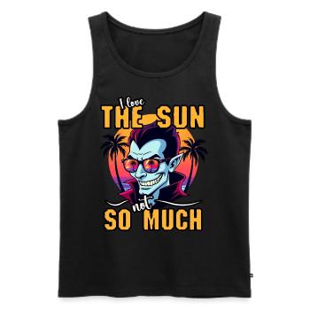 I Love The Sun Not So Much Vampire Tropical Sunset - Men's Premium Organic Tank Top - black - Front - Michal (187cm)