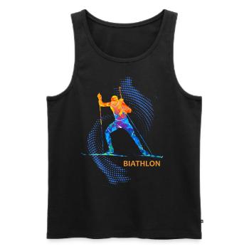 Biathlon Athlète Sport Sports d’hiver - Débardeur bio Premium Homme - noir - Devant - AI Model Male 178 light (178cm)