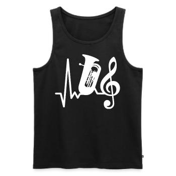 Tuba Herzschlag - Männer Premium Bio Tank Top - Schwarz - Vorne - Michal (187cm)