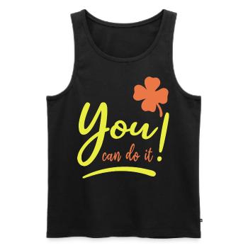 You can do it! - Glücksbringer - Mut machen - Männer Premium Bio Tank Top - Schwarz - Vorne - AI Model Male 178 light (178cm)