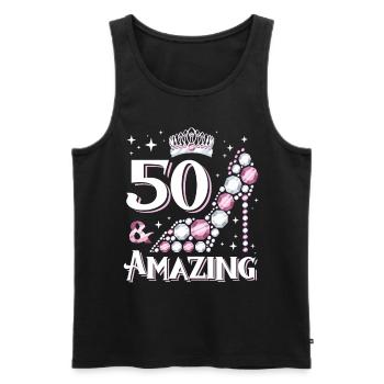 Stylish shoe design for women's 50th birthday - Men's Premium Organic Tank Top - black - Front - Michal (187cm)