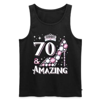 Stylish shoe design for women's 60th birthday - Men's Premium Organic Tank Top - black - Front - Michal (187cm)