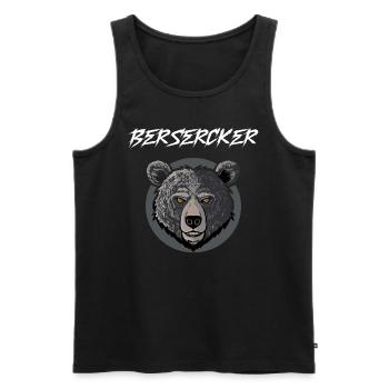 Berserker Ours Guerrier Odin Runes Kompas nordiques - Débardeur bio Premium Homme - noir - Devant - AI Model Male 178 light (178cm)