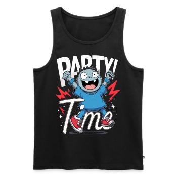 Party Time - Männer Premium Bio Tank Top - Schwarz - Vorne - AI Model Male 178 light (178cm)