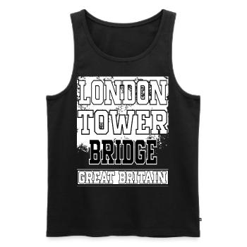 London Tower Bridge England Bridge City - Men's Premium Organic Tank Top - black - Front - AI Model Male 178 light (178cm)