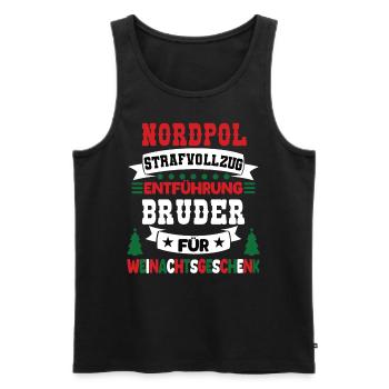 Lustiges Bruder Weinachtsgeschenk Nordpol - Männer Premium Bio Tank Top - Schwarz - Vorne - Michal (187cm)