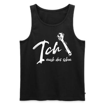 Handwerker - Ich mach das schon - Bastler - Männer Premium Bio Tank Top - Schwarz - Vorne - Michal (187cm)