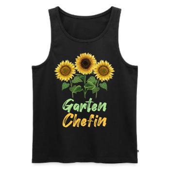 Patron de jardin | T-shirt Hobby Gardener pour femme | - Débardeur bio Premium Homme - noir - Devant - AI Model Male 178 light (178cm)
