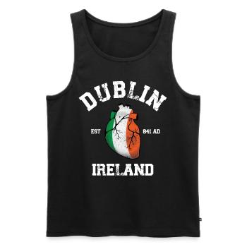 Dublin Ireland Heart Est. 841 AD Irish Pride - Men's Premium Organic Tank Top - black - Front - Michal (187cm)