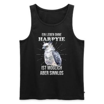 Harpyie Spruch Tshirt | Cooles Vogel Greifvogel | - Männer Premium Bio Tank Top - Schwarz - Vorne - Michal (187cm)