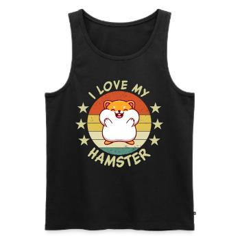 I Love My Hamster | Funny Hamster Saying | - Men's Premium Organic Tank Top - black - Front - Michal (187cm)