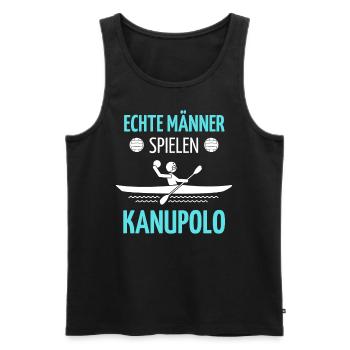 Canoë polo dicton Tshirt | Conception du canoë-polo | - Débardeur bio Premium Homme - noir - Devant - Michal (187cm)