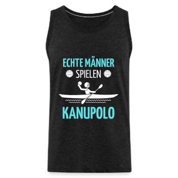 Canoe Polo Saying Tshirt | Canoe Polo Design | - Men's Premium Organic Tank Top - charcoal grey - Front - Alexander (188cm)