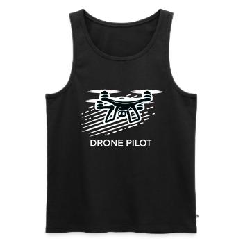 Pilote de drone - Débardeur bio Premium Homme - noir - Devant - Michal (187cm)