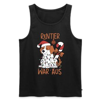 Rentier war aus Weihnachtsgeschenk xmas - Männer Premium Bio Tank Top - Schwarz - Vorne - AI Model Male 178 light (178cm)