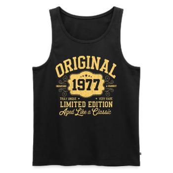 Original 1977 - Birthday 1977 Classic Edition - Men's Premium Organic Tank Top - black - Front - AI Model Male 178 light (178cm)