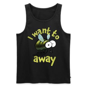 Fly Away Funny Design - Men's Premium Organic Tank Top - black - Front - AI Model Male 178 light (178cm)