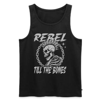 Rebel Till the Bones Punk Rock Skull - Men's Premium Organic Tank Top - black - Front - AI Model Male 178 light (178cm)