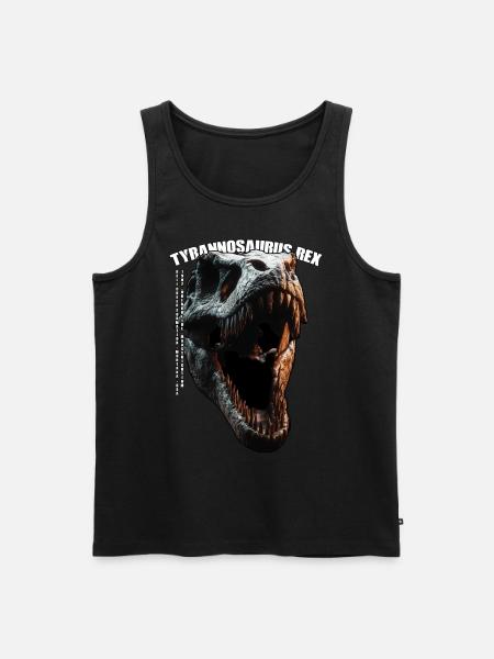 T-Rex-Schädel Design - Männer Premium Bio Tank Top - Schwarz