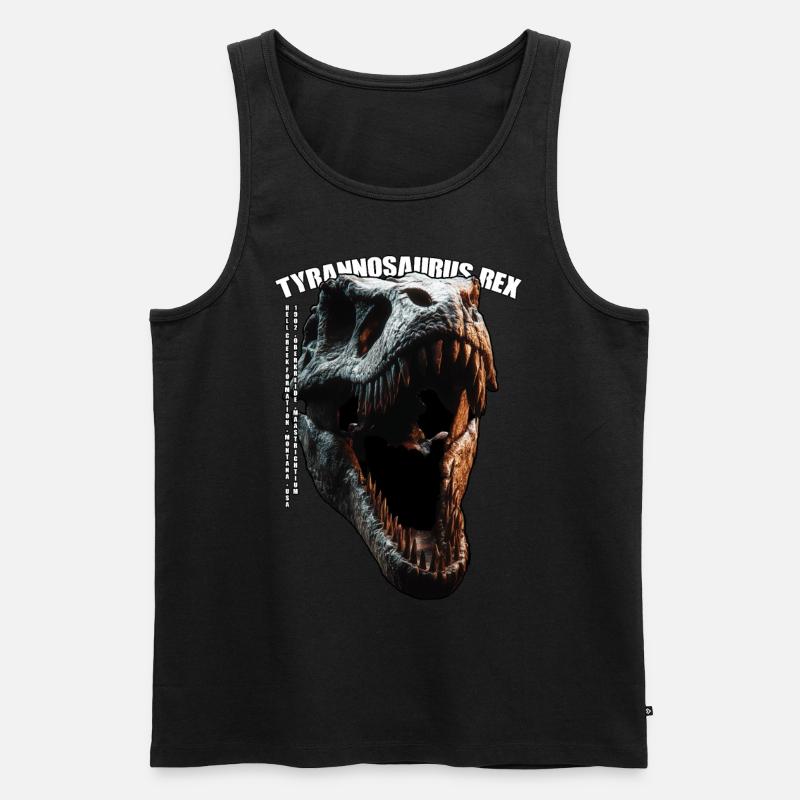 T-Rex-Schädel Design - Männer Premium Bio Tank Top - Schwarz
