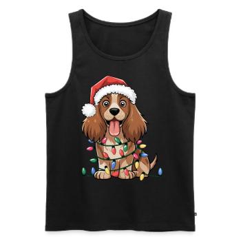 Cocker Spaniel Christmas Lights Xmas Dogs Gifts - Männer Premium Bio Tank Top - Schwarz - Vorne - Michal (187cm)