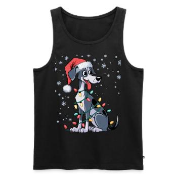 Greyhound Christmas Lights Xmas Dogs Gifts for Men - Männer Premium Bio Tank Top - Schwarz - Vorne - AI Model Male 178 light (178cm)