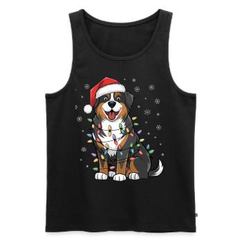 Greater Swiss Mountain Christmas Lights Xmas Dogs - Männer Premium Bio Tank Top - Schwarz - Vorne - Michal (187cm)