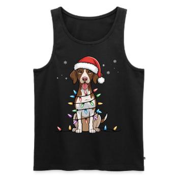 German Shorthaired Pointer Christmas Lights Xmas - Men's Premium Organic Tank Top - black - Front - AI Model Male 178 light (178cm)