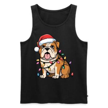 English Bulldog Christmas Lights Xmas Dogs Gifts - Männer Premium Bio Tank Top - Schwarz - Vorne - AI Model Male 178 light (178cm)