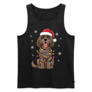 Gordon Setter Lumières de Noël Noël Chiens Cadeaux - Débardeur bio Premium Homme - noir - Devant - Michal (187cm)