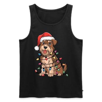 Glen of Imaal Terrier Christmas Lights Xmas Dogs - Männer Premium Bio Tank Top - Schwarz - Vorne - Michal (187cm)