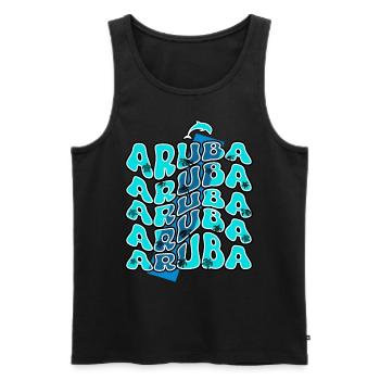Aruba Ocean Vibes Design with Sea Turtles - Men's Premium Organic Tank Top - black - Front - Michal (187cm)