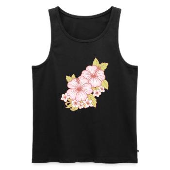 Hawaii Hawaiian Girl Hibiscus Flower - Men's Premium Organic Tank Top - black - Front - Michal (187cm)