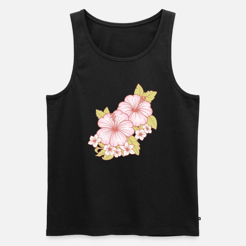 Hawaii Hawaiianisches Mädchen Hibiskusblüte - Männer Premium Bio Tank Top - Schwarz