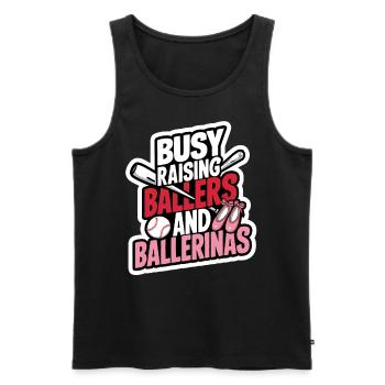 Busy Raising Ballers and Ballerinas Baseball - Men's Premium Organic Tank Top - black - Front - Michal (187cm)