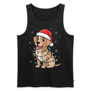 Labrador Retriever Christmas Lights Xmas Dogs - Men's Premium Organic Tank Top - black - Front - Michal (187cm)