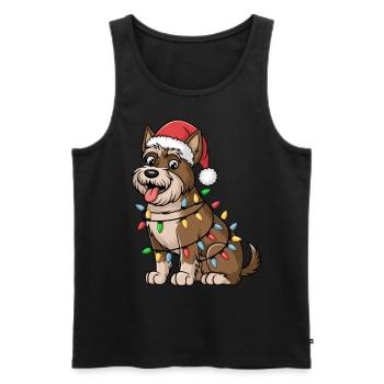 Terrier irlandais Noël lumières Noël chiens cadeaux - Débardeur bio Premium Homme - noir - Devant - Michal (187cm)