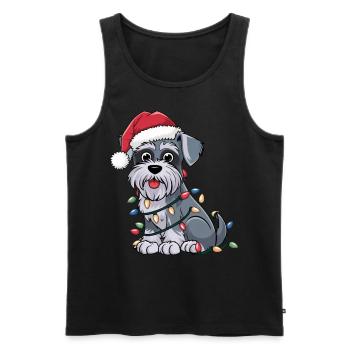 Miniature Schnauzer Christmas Lights Xmas Dogs - Männer Premium Bio Tank Top - Schwarz - Vorne - Michal (187cm)