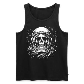 Skull Astronaut Space Shirt Sci-Fi Look - Men's Premium Organic Tank Top - black - Front - AI Model Male 178 light (178cm)