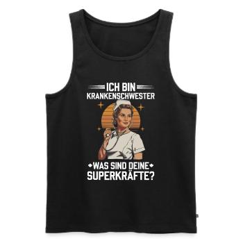 Superpower Krankenschwester - Männer Premium Bio Tank Top - Schwarz - Vorne - AI Model Male 178 light (178cm)
