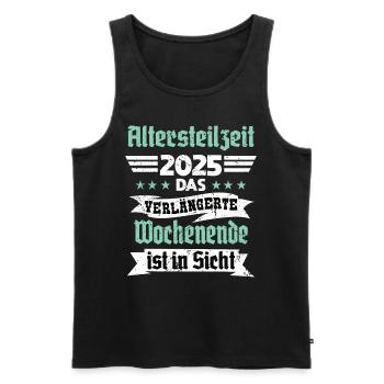 Partial retirement 2025 The long weekend - Men's Premium Organic Tank Top - black - Front - AI Model Male 178 light (178cm)