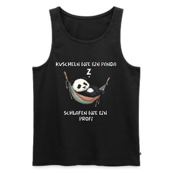 Kuscheln Wie Ein Panda Schlafen Lustiges Design - Männer Premium Bio Tank Top - Schwarz - Vorne - Michal (187cm)